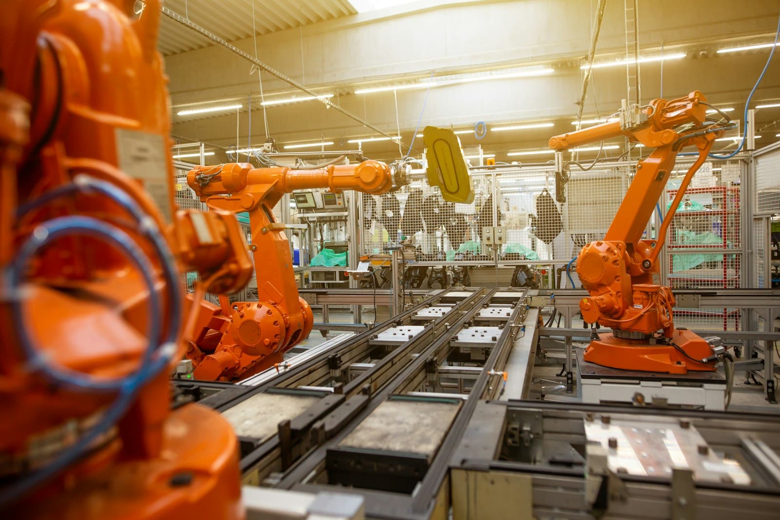 Production line at a robotics factory