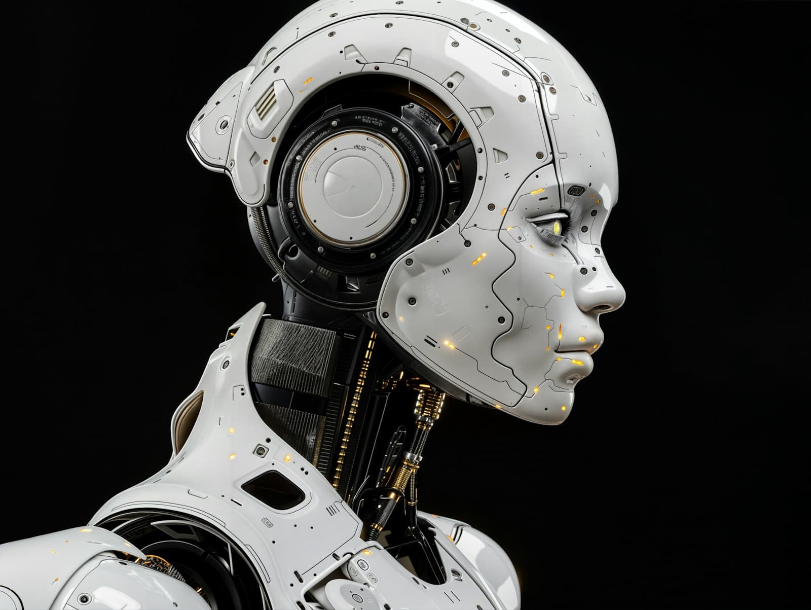 A humanoid robot standing in a room